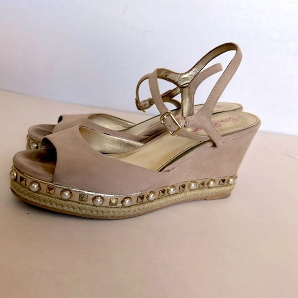 LILLY PULITZER Hadley Suede Wedge Espadrilles. Sz 9 - Picture 2 of 12